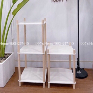 Kệ gỗ 2-3-4 tầng - Tap đầu giường - Kệ vuông trắng decor