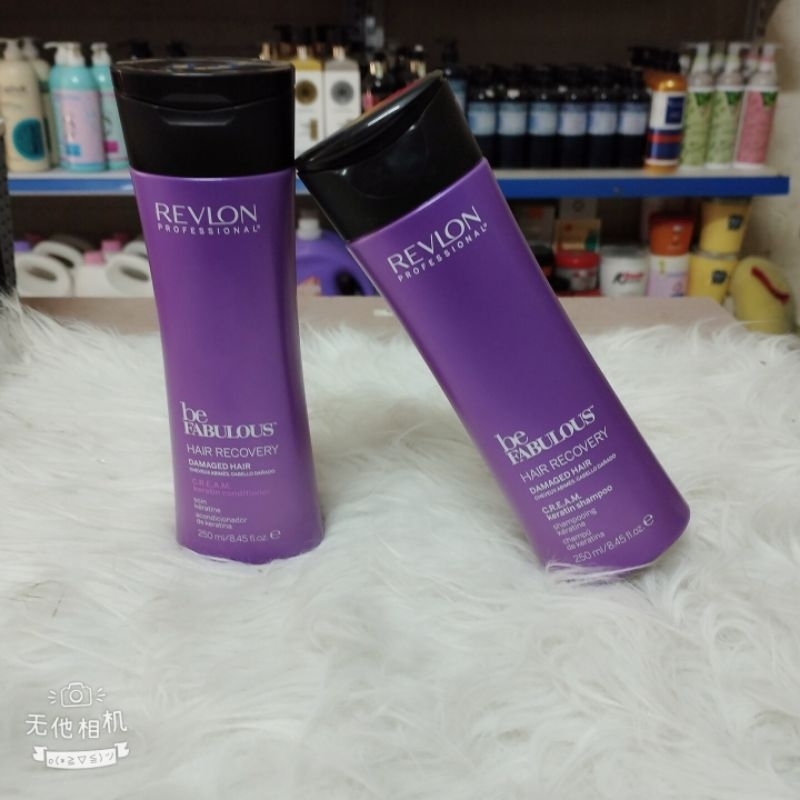 ✅GỘI + XẢ TINH CHẤT KERATIN PHỤC HỒI VÀ SUÔN MƯỢT REVLON BE FABULOUS HAIR RECOVERY CREAM KERATIN 250ML*2