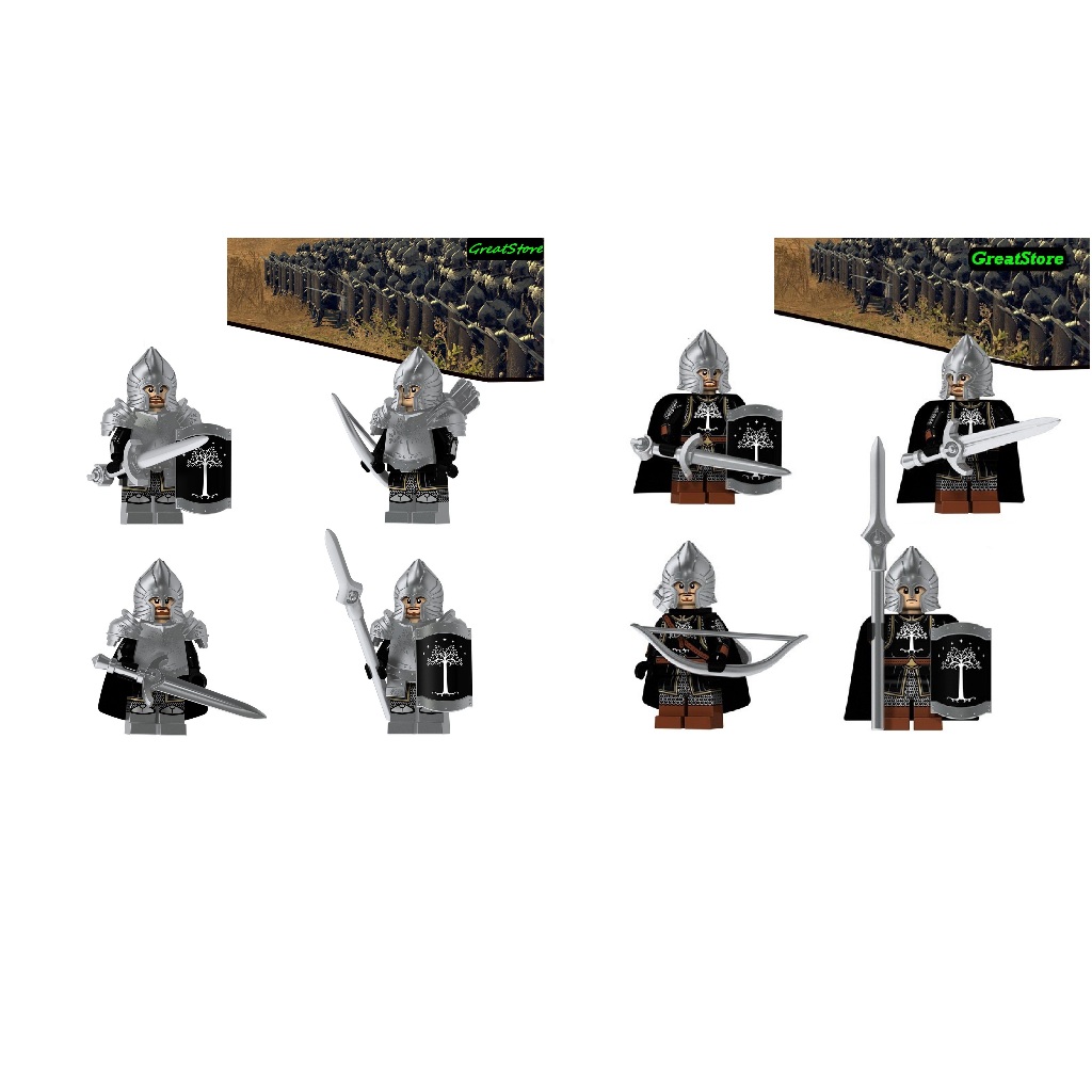 [ Sẵn ] MINIFIGURES KT1015 KT1014 Hiệp Sĩ Gondor Giáp Bạc Chúa Tể Chiếc Nhẫn - The Lord of the Rings