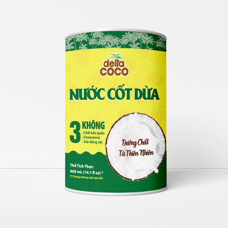 Nước cốt dừa đậm đặc 400ml 100% dừa sạch bến tre delta coco
