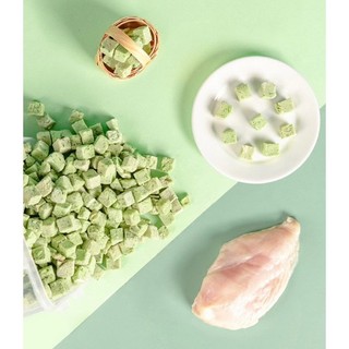 Catnip, viên cỏ mix thịt gà sấy, thịt gà sấy lạnh -35 độ, sạch răng thơm miệng cho mèo