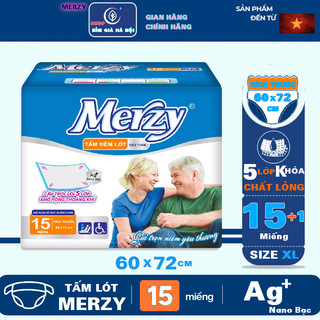 Tấm đệm lót Merzy 60x72cm (size lớn) 5 lớp thoáng khí, thấm hút tối đa. #bỉm merzy #lót già merzy #tấm lót già merzy