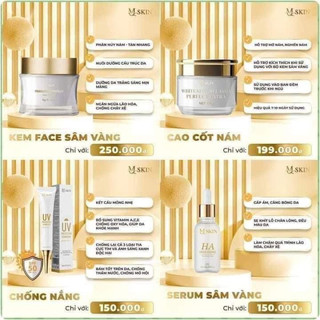 COMBO KEM SÂM VÀNG 4 MÓN (KEM NGÀY + KEM ĐÊM+ SERUM+ KEM CHỐNG NẮNG)
