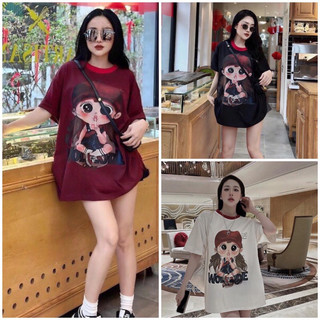 Áo Thun Tay Lỡ In Hình Búp Bê Kẹo Mút Form Rộng Unisex Oversize - Bảo Ngọc Boutique
