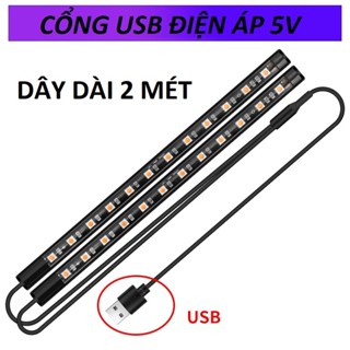 Đèn led siêu sáng soi gầm ghế xe ô tô điện áp 5V dây dài 2m cắm cổng USB ánh sáng các màu