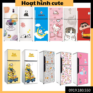 Decal tủ lạnh - máy giặt mẫu hoạt hình đáng iu - trang trí nhà cửa