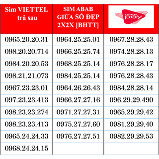 Sim Viettel Trả sau Số đẹp 09, dạng số ABAB có ngay 2X2X chính chủ