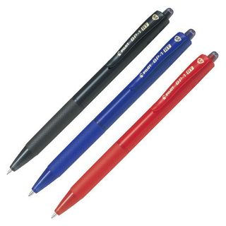 Combo 3/5 Bút Bi Bấm Pilot BP-1RT 0.7mm - Ngòi Siêu Bền - Xanh / Đen / Đỏ - Chính Hãng Bitex