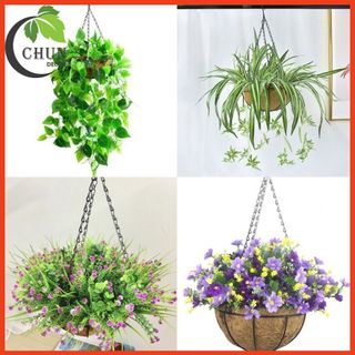 Hoa giả, giỏ hoa treo ban công, cửa sổ, mái hiên, giỏ hoa trang trí nhà cửa, cửa hàng, văn phòng nhiều mẫu
