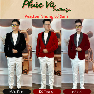 Áo vest nhung cổ sam cao cấp