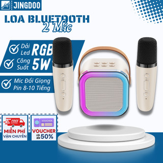 Loa bluetooth k12 kèm 2 micro không dây hát karaoke tại nhà, âm thanh hay bass cực chuẩn