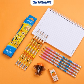 Combo 5 Bút chì gỗ HB Thiên Long TP- GP05 thân lục giác dễ cầm nắm, thích hợp cho các hoạt động như ghi chép, vẽ nháp