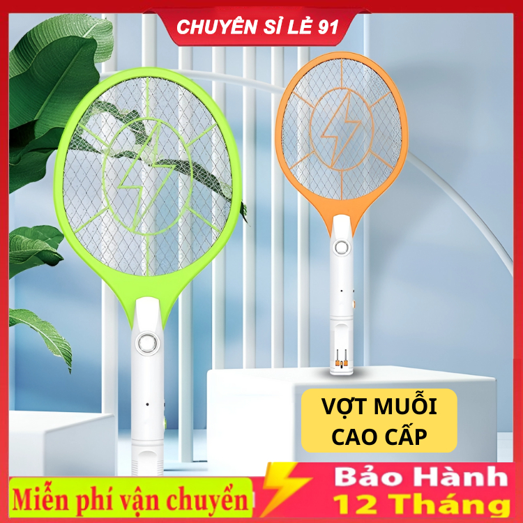  Vợt muỗi bắt côn trùng,có đèn chiếu sáng Led tích hợp và đèn báo sạc pin tiện lợi 