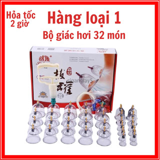 Bộ giác hơi chân không bộ giác hơi 32 cốc, không dùng lửa trong Spa,thẩm mỹ viện