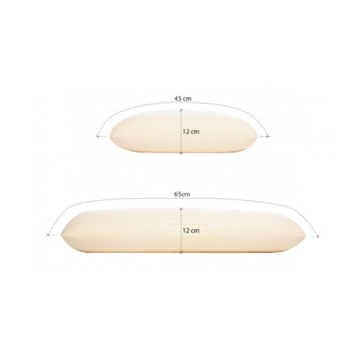 Gối cao su thiên nhiên 100% chính hãng Liên Á Oval 45x65x12cm tặng kèm 1 áo gối vải cotton cùng size