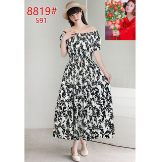 Đầm maxi tay búp,ráp tầng