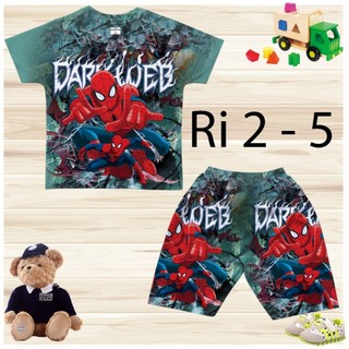  Đồ bộ bé trai, bộ cộc tay cho bé trai hình Siêu nhân size 8-20KG chất thun lạnh Thái cực mềm mát