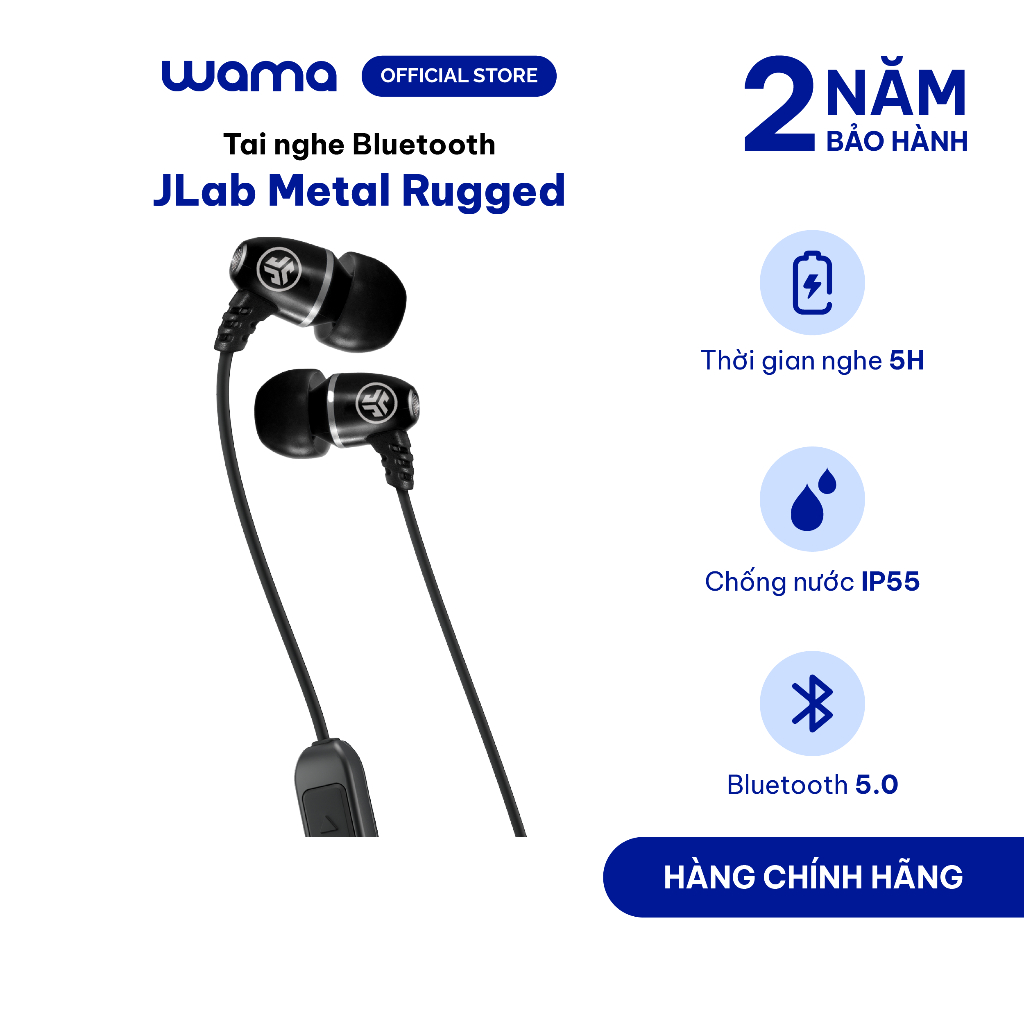 Tai nghe Bluetooth Wireless JLab Metal Rugged - Hàng chính hãng - Bảo hành 2 năm