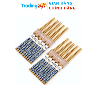 Bộ 5 đũa mẫu hoa xanh - nội địa nhật bản