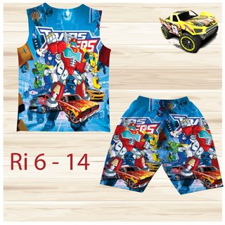  Đồ bộ cộc tay cho bé trai hình Robot đại chiến Transformers bigsize 18-65KG chất thun lạnh Thái mát
