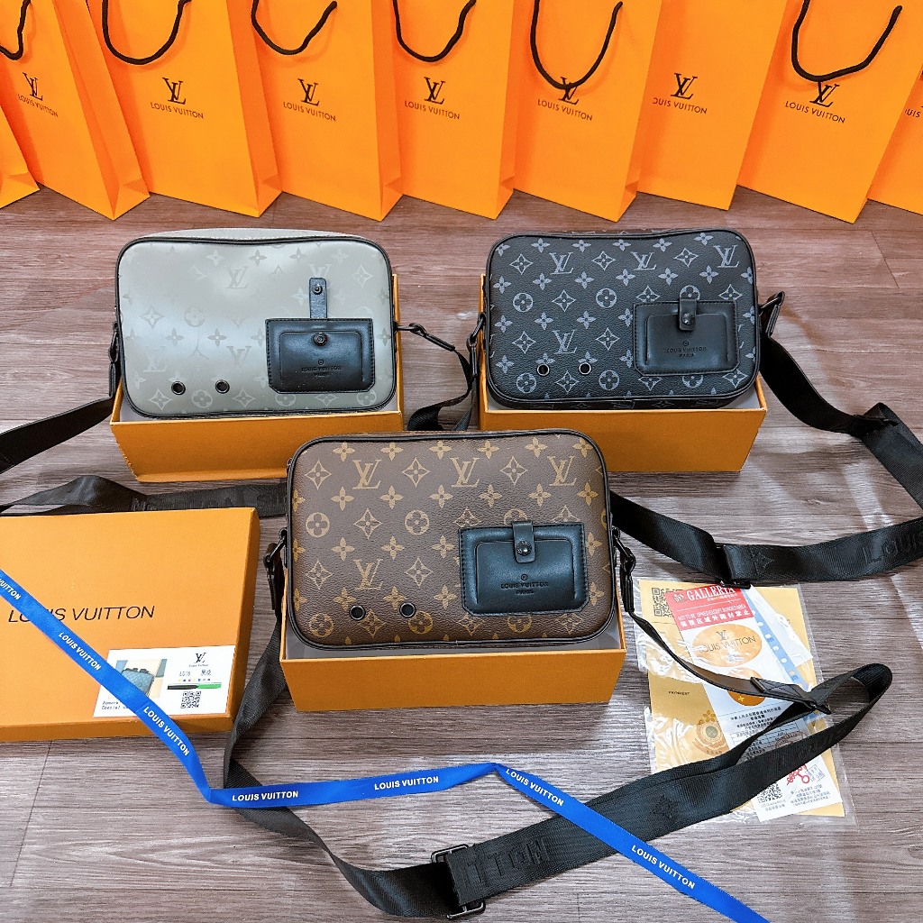 TÚI NAM ĐEO CHÉO DA THẬT HÀNG VIP FULLBOX NAM CHÂM LV HOẢ TỐC