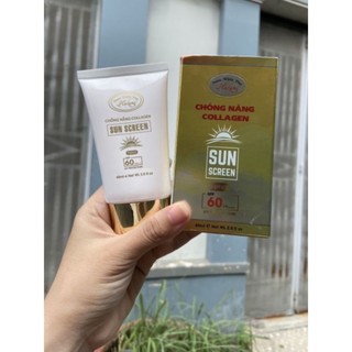 Kem chống nắng kiềm dầu dưỡng trắng collagen hakami spf60 pa+++ 60ml
