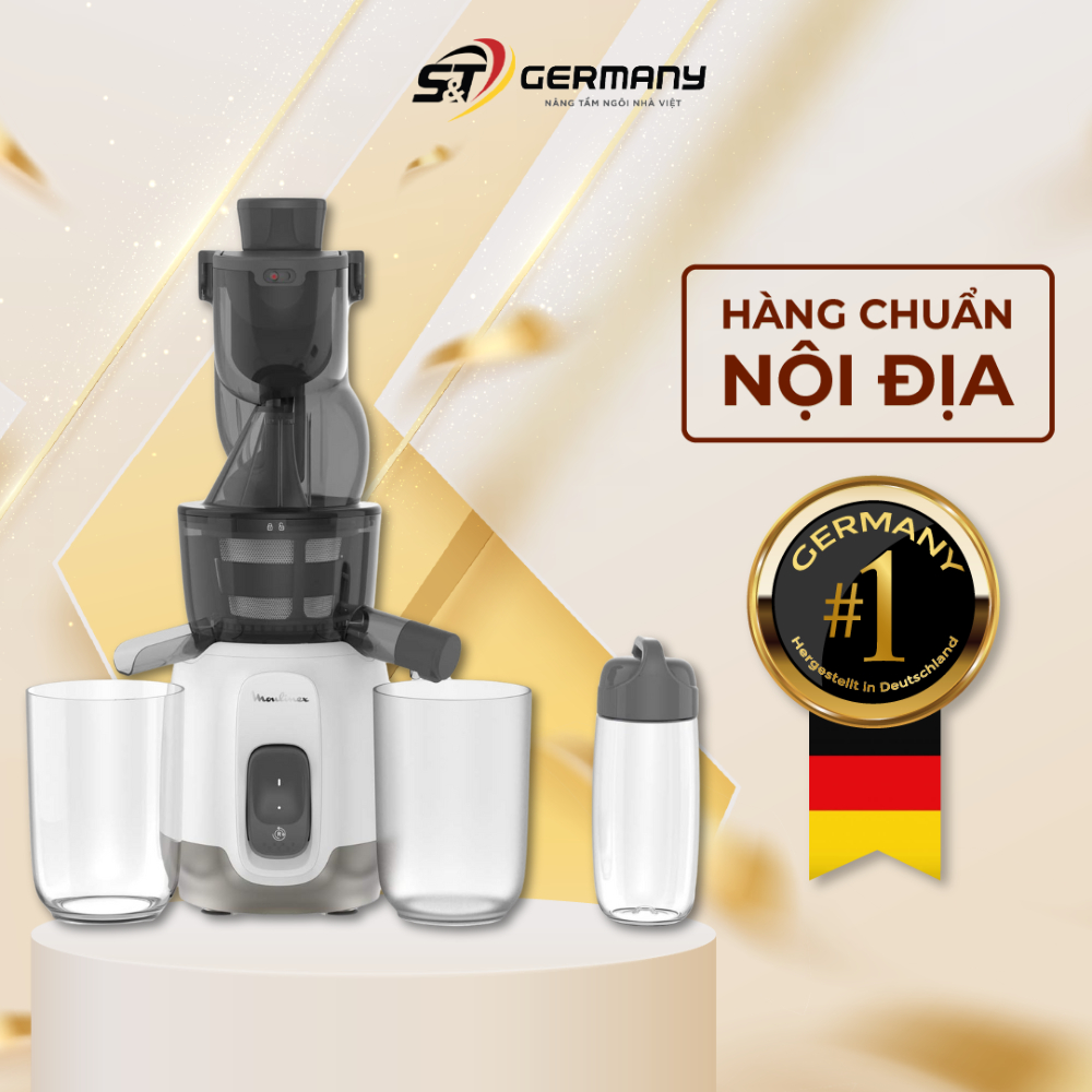 Máy ép chậm Moulinex ZU600110 nội địa Đức, Máy ép trái cây kiệt bã nguyên chất công suất 200W GermanySnT 380026