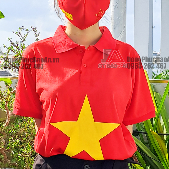 Áo Thun Polo Cờ Đỏ Sao Vàng Việt Nam Có Cổ Dày Dặn Cho Nam Nữ, Ắo Thun Cổ Vũ Sự Kiện, Văn Nghệ Đoàn/Trường/Cơ Quan