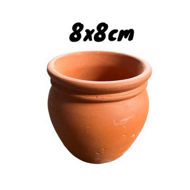 Chậu đất nung chum 3 quai 8x8cm