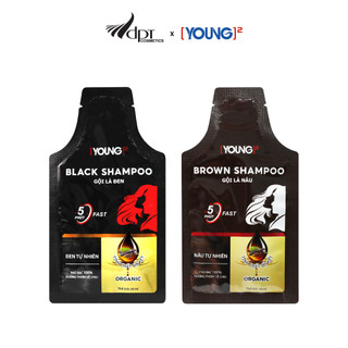 Combo 2 gói dầu gội phủ bạc tại nhà lên màu sau 5 phút YOUNG Việt Nam hương thơm dễ chịu 30ml