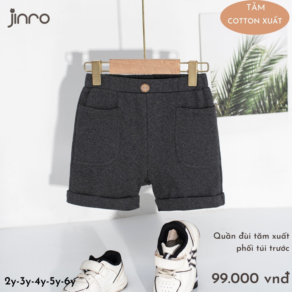 [CHÍNH HÃNG] Quần đùi tăm bé trai xuất phối túi trước chất liệu cotton Jinro