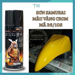 Sơn Xịt Xe Máy Chính Hãng Samurai Vàng Crom 36/108 - Bám Dính Tốt Trên Mọi Bề Mặt