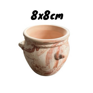 Chậu đất nung chum 3 quai 8x8cm