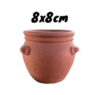 Chậu đất nung chum 3 quai 8x8cm