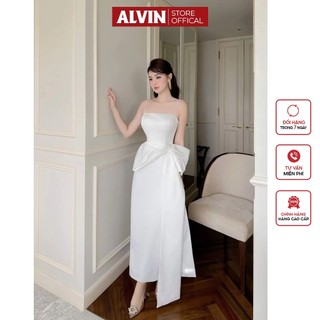 Đầm Dạ Hội Kiểu Hai Dây Cúp Ngực Phối Nơ Eo Dự Tiệc Alvin Store 2937
