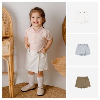 Quần đùi yếm, đùi váy cho bé trai bé gái chất liệu kaki thoáng mát BU Baby BCT433202