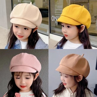 Nón trẻ em - Mũ nồi màu trơn cho bé gái cực xinh
