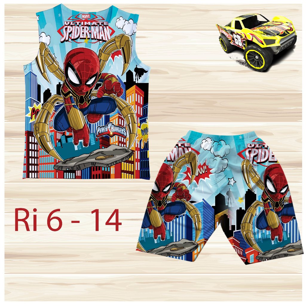 Đồ bộ bé trai, bộ ba lỗ cho bé trai hình Batman siêu nhân bigsize 18-36KG chất thun lạnh Thái mát