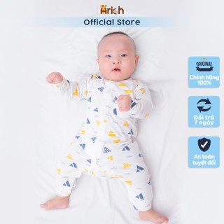 Newborn-18 tháng, Bộ body dài tay vải sợi tre phối họa tiết Arich