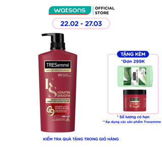 Dầu Gội Tresemmé Keratin Smooth Tinh Dầu Argan & Keratin Vào Nếp Suôn Mượt 640g