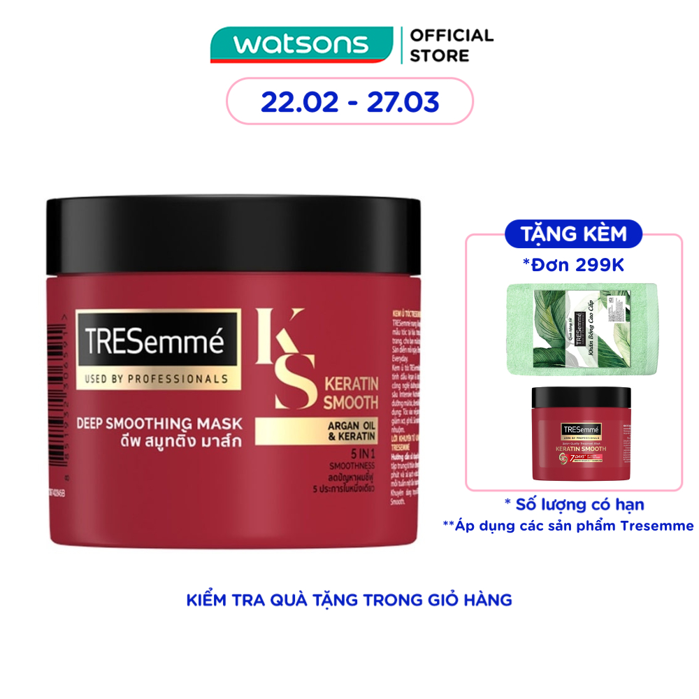 Kem Ủ Tresemmé Keratin Smooth Tinh Dầu Argan & Keratin Vào Nếp Suôn Mượt 180ml