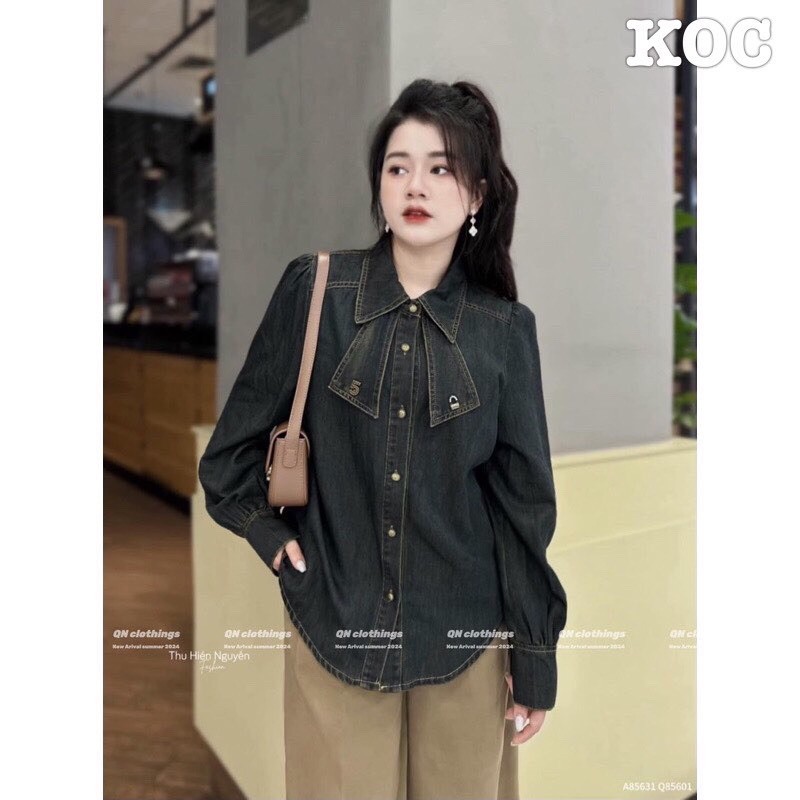 Áo sơ mi bò đậm hàng QC (kèm ảnh thật) - Dungpham Boutique