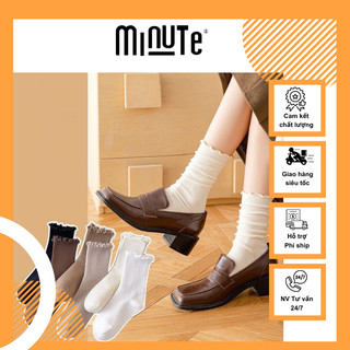  Tất vỡ nữ cổ cao phong cách vintage Hàn Quốc, Tất dệt kim co giãn 4 chiều thoáng khí, không bai xù