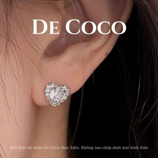 Khuyên tai nữ De Coco Limer đính đá hình trái tim DECOCO ACCESSORIES