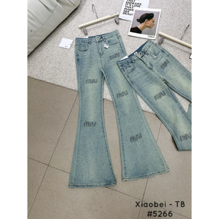 Quần jeans ống loe cạp cao bling bling, quần bò loe 9 tấc lưng cao trẻ trung QCCC New LuciK Shop QD0033 #5582