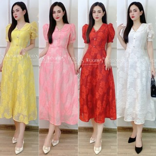 Đầm xòe hoa dáng dài LEOSWEARING B153