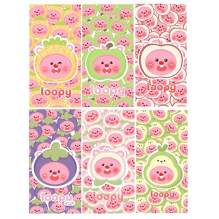 Combo 12 tấm sticker niêm phong loopy