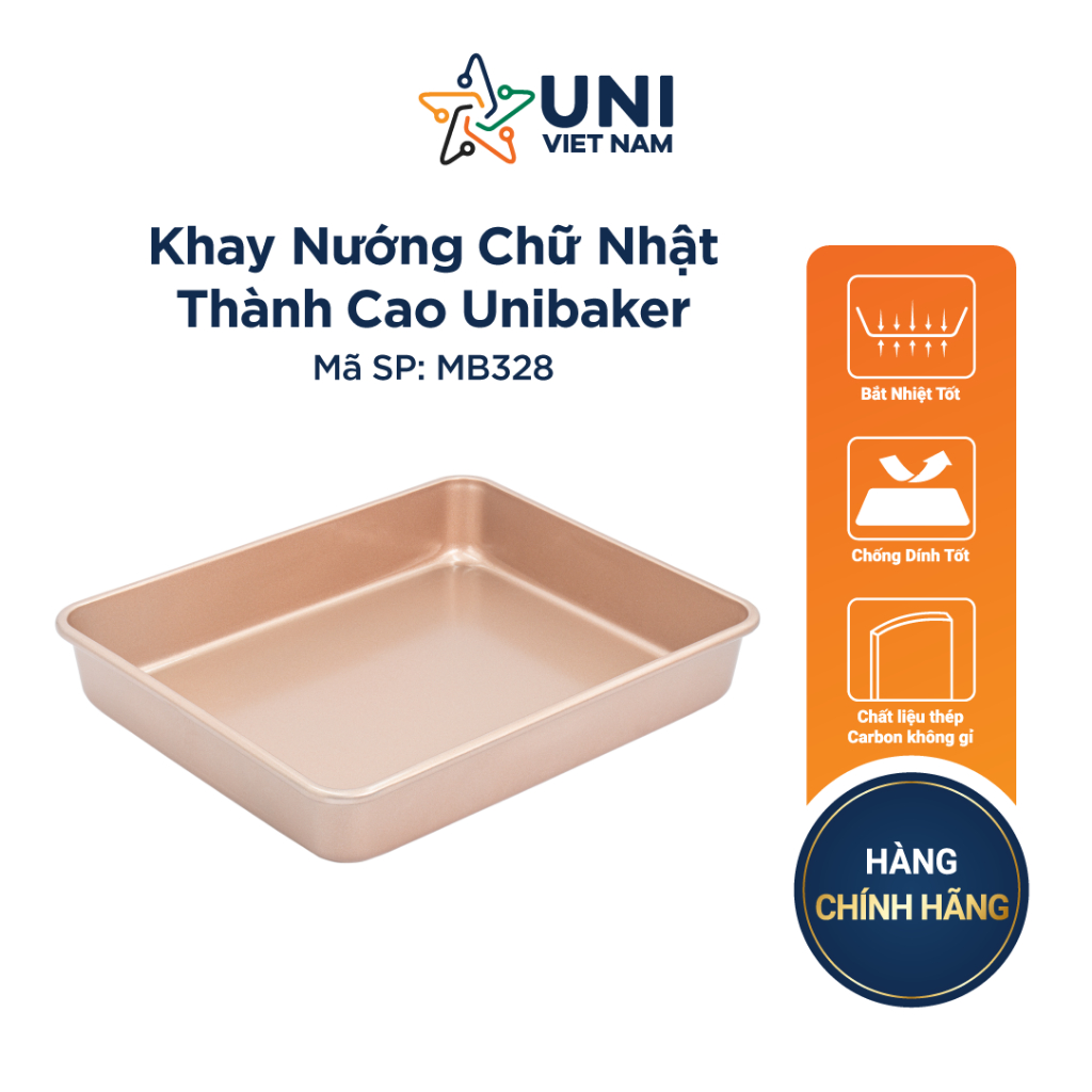 Khay nướng chữ nhật thành cao Unibaker MB328