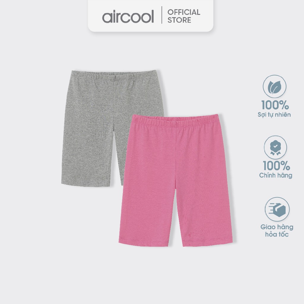 Combo 2 quần legging đùi bé gái AIRCOOL cotton cao cấp mềm mát co dãn tốt-CBLGCBG01