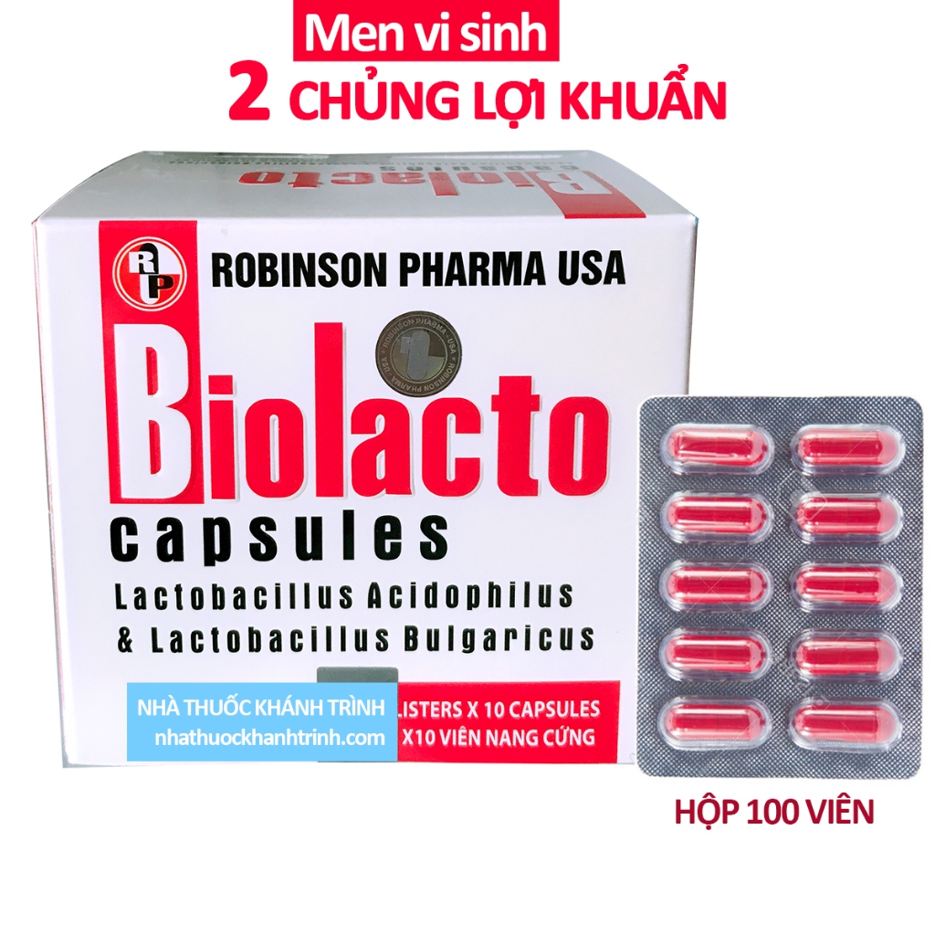 Viên uống Men Vi SInh Biolacto Robinson Pharma - tăng cường sức khỏe đường tiêu hóa (100 viên)